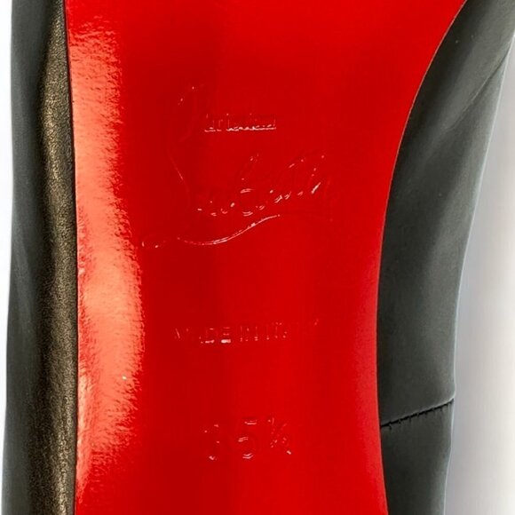 Christian Louboutin Very Prive 120 Leather Black Red EU 35.5 Peep Toe Pump - Picture 7 of 11